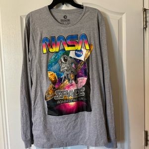 Akademiks NASA Long Sleeve Gray T shirt